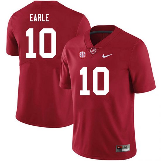 NCAA Men's Alabama Crimson Tide #10 JoJo Earle Stitched College 2021 Nike Authentic Crimson Football Jersey BG17G60LD